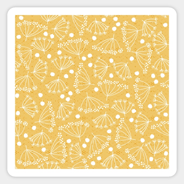 white dill on yellow pattern Sticker by colorofmagic